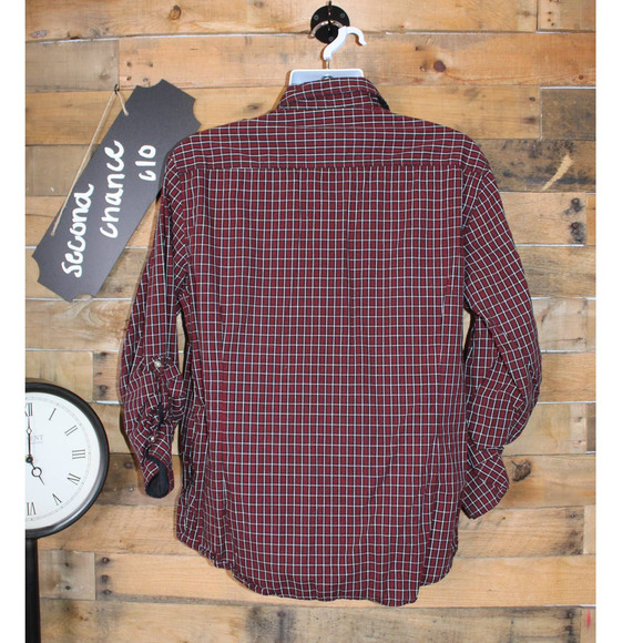SALE-Point Zero men's cotton long sleeve button up plaid shirt size large - Picture 10 of 13
